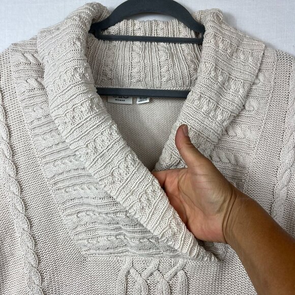 Cato Sleeveless Chunky Cable Knit Sweater Womens 20W Plus‎ Size Shawl Oversized - Picture 2 of 7
